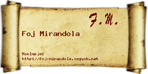 Foj Mirandola névjegykártya